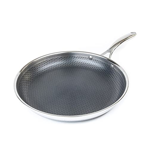 HexClad Hybrid Nonstick Sauté Pan and Lid, Chicken Fryer, 7-Quart,  Dishwasher and Oven-Safe, Compatible with All Cooktops