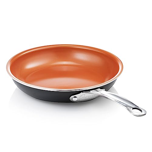  Red Copper 12 inch Pan by BulbHead Ceramic Copper Infused  Non-Stick Fry Pan Skillet Scratch Resistant Without PFOA and PTFE Heat  Resistant From Stove To Oven Up To 500 Degrees: Home